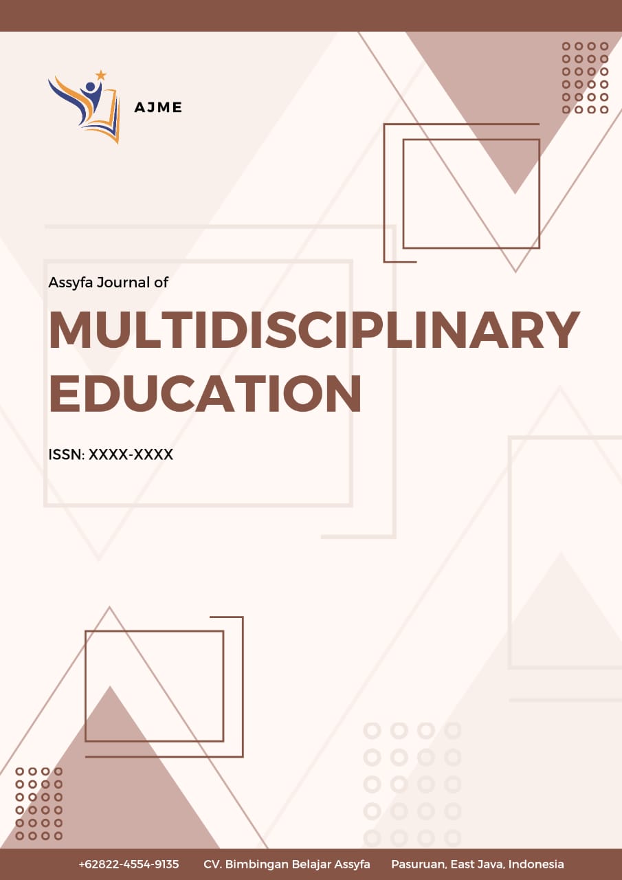 					View Vol. 1 No. 1 (2024): Assyfa Journal of Multidisciplinary Education
				